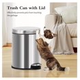 thumbnail image 7 of Stainless Steel Trash Can 6 Liter, Step Pedal Bathroom Garbage Can - Small Round Wastebasket with Removable Inner Bucket for Home, Office, Dorm, 7 of 7