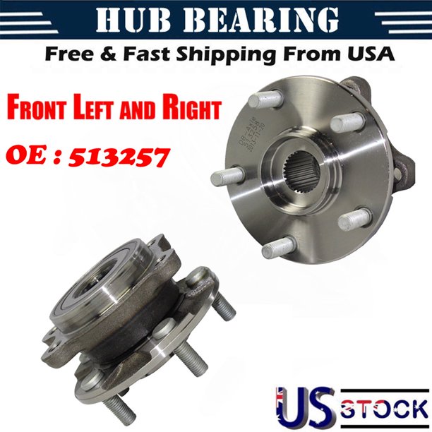 2PC Front Wheel Hub & Bearing W/ ABS Left & Right Pair Set For Toyota