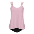 thumbnail image 6 of Womens Bikini Swimsuit High Waist Strappy Tankini Top Bottom Two Piece Swimwear Tummy Control Bathing Suit Beach Vacation Pool, 6 of 6