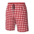 thumbnail image 4 of Saiise Maillot de Bain à Carreaux Rouges pour Hommes, Short de Bain Hawaïen avec Poches-Moyen, 4 of 6