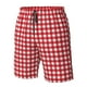 thumbnail image 4 of Balery Red Checkboard Traje de Baño Estilo Hawaiano para Hombre, Shorts de Secado Rápido con Bolsillos-XX-Large, 4 of 6