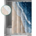 thumbnail image 3 of Shower Curtain Bathroom Set Watercolor Modern Seaside Beach Waterproof Fabric Shower Curtains with Grommets&Hooks Sea Wave Gradient Art Privacy Bath Curtain for Bathtub 36x72in, 3 of 7
