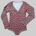 thumbnail image 2 of Lovskoo 2024 Grenouillère Pyjama pour Femmes une Pièce Imprimé Saint-Valentin Col en V Manches Longues Justaucorps Pyjama Combinaisons Pyjama Rouge, 2 of 6