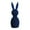 Dark Blue, variant on 3.94" Pastel Flocked Bow-Tied Bunny Set, Pastel Flock Bunnies Figurines with Bow for Spring Easter Home Office Party Table Centerpiece Decoration