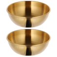 thumbnail image 1 of Cabilock 2pcs Appetizer Serving Trays Stainless Steel Sauce Dishes Round Seasoning Dishes for Home Restaurant Bar (Golden), 1 of 3
