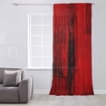 thumbnail image 3 of Red Semi Sheer Curtains Drapes for Living Room, Bedroom, French Doors Window 108 Inches Long, Retro Oil Painting Modern Abstract Art Aesthetics Rod Pocket Chiffon Curtain Drapery Voile Drape Panel, 3 of 6
