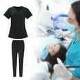 thumbnail image 6 of Nursing Scrub Set Lightweight Workwear Scrubs for Nurse Yoga Jogger Doctors Black S, 6 of 9