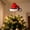 Christmas hat decoration, variant on Hovilon Christmas Tree Topper Santa Hat Ornament with Metal Spring Base, Non-Woven Fabric Holiday Decoration for Christmas Tree Mantel Tabletop Display, Festive Winter Seasonal Home Decor Ornament