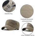 thumbnail image 4 of Gorra militar Gorras militares de mezclilla lavadas vintage Gorra plana de algodón Regalo para deportes al aire libre, 4 of 5
