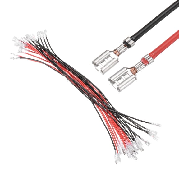 Uxcell 20Pcs Female Spade Crimp Terminal 11.81" Wires 0.19"