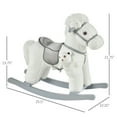 thumbnail image 3 of Kids Bikes Kids Plush Ride-On Rocking Horse with Bear Toy, Children Chair with Soft Plush Toy & Fun Realistic Sounds, White,Kids Riding Toys, 3 of 5