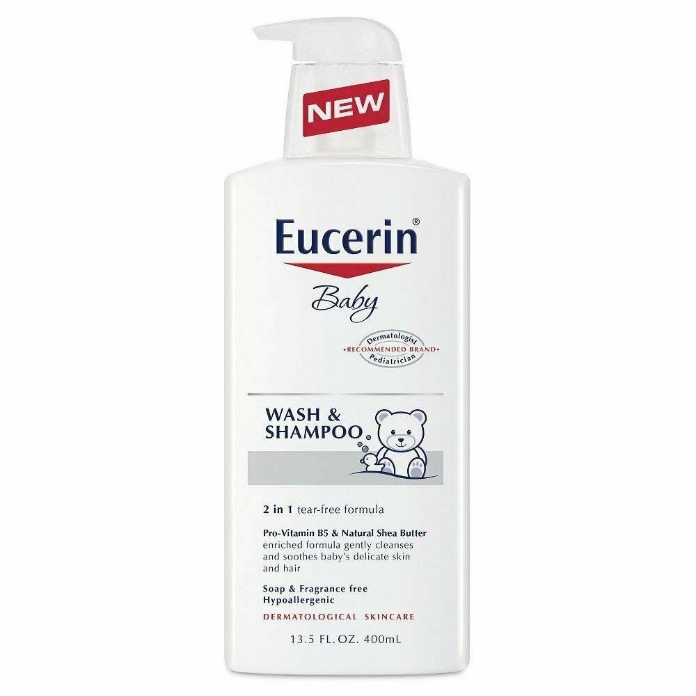 Eucerin Baby Wash and Shampoo, Fragrance Free, Soothe Sensitive Skin