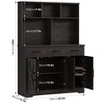 thumbnail image 2 of Homfa 60” Tall Kitchen Pantry with Hutch, 3 Drawers Coffee Bar with 3 Doors, Hutch Cabinet with Adjustable Shelf for Dining Room, Dark Brown, 2 of 6