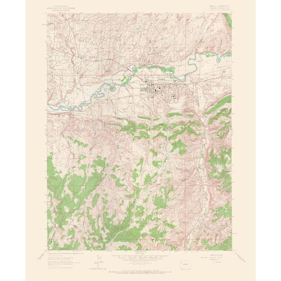 Topographical Map - Rio Blanco Colorado Quad - USGS 1962 - Vintage Wall Art