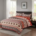thumbnail image 5 of NEWLAKE Cotton Bedspread Queen Quilt Sets Reversible Patchwork Coverlet Set, European Boho Striped Pattern, 5 of 7