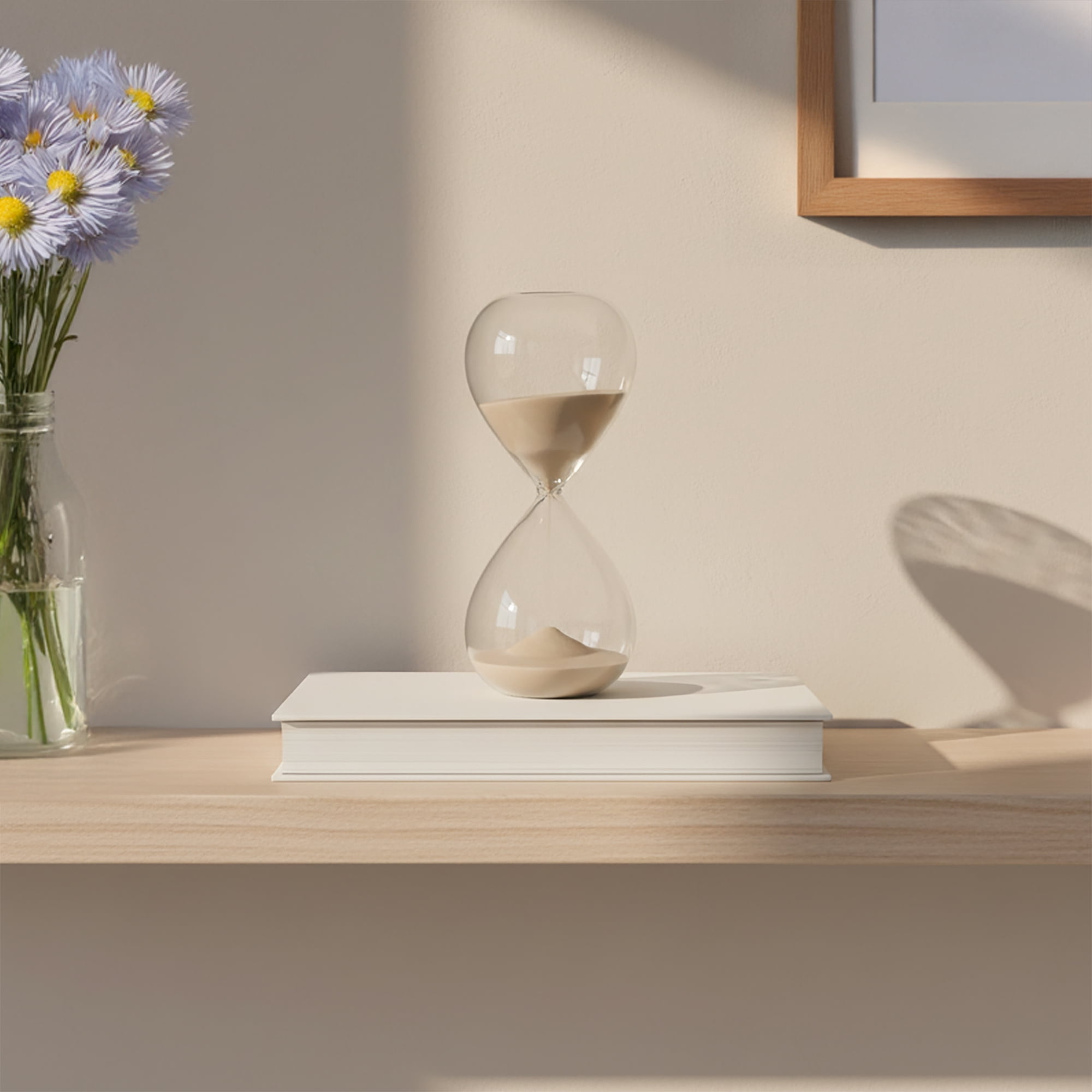 Mainstays Clear Glass Decorative Hourglass, 8"