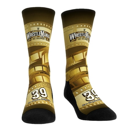 

Unisex Rock Em Socks Gold/Black WWE WrestleMania 39 Crew Socks
