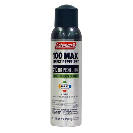 Coleman 100 Max 100% DEET Continuous Spray Insect Repellent, 4 oz.