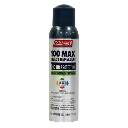 Coleman 100 Max 100% DEET Continuous Spray Insect Repellent, 4 oz.