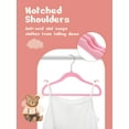 thumbnail image 6 of Cozymood 50 Pack Velvet Kids Hangers 11 inch Baby Felt Hangers Space-Saving Thin Design Baby to Toddler Clothes Organizer, Pink, 6 of 8