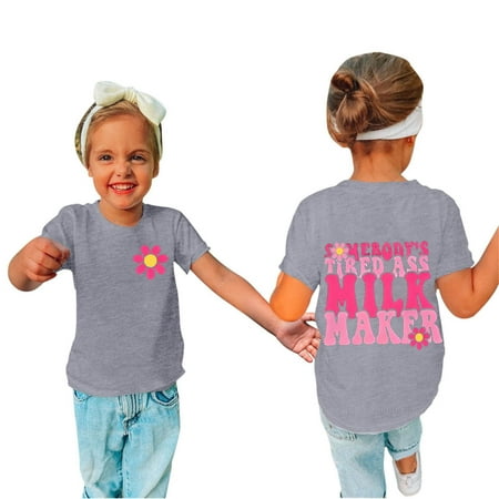 

Vivianyo HD Girl s Toddler T-shirt Tops Toddler Baby Boys Girl Comfortable Solid Color Print Short Sleeve Cotton T-shirt Top Flash Picks Gray
