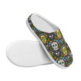 thumbnail image 3 of Fotbe Sugar Skulls Pattern Women's Fuzzy Curly Fur Memory Foam Loafer Slippers Indoor Outdoor Slippers Winter Home Shoes-35/36, 3 of 7