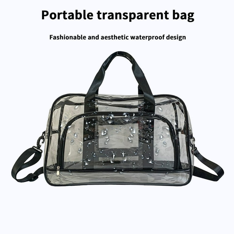 Clear Gym Bag for Men, Crossbody Sling Clear Small Duffle Bag for Traveling  Weekender, Clear Bag for Workout, Safety Check