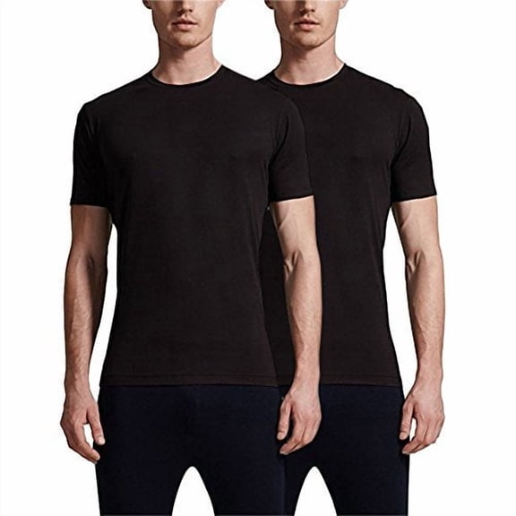 32 DEGREES Weatherproof Men’s Cool Tee Short Sleeve, Crew Neck, Quick Dry, Anti-Odor (Large, Black/Black)