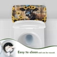 thumbnail image 4 of ZIATUBLE Sunflower Cow Toilet Tank Top Cover Wood Stripes Toilet Tank Cover Lid Easy to Install Toilet Mat Protective Cover Pack of 2 Elastic Toilet Tank Covers for Bathroom Toilet Cover, 4 of 5