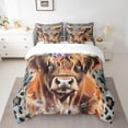 thumbnail image 2 of Highland Cow Full Comforter Set,7 Pieces Cheetah Print Comforters Full Bed in a Bag Western Animals Leopard Animal Hide Bedding Comforter Sets with Comforter,Sheets,Shams & Pillowcases, 2 of 5