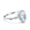 thumbnail image 2 of Simulated Cubic Zirconia Size-5 Teardrop Pear Art Deco Wedding Bridal Engagement Ring 925 Sterling Silver, 2 of 7