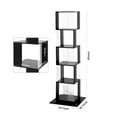 thumbnail image 3 of Royard Oaktree 5-Tier Square Rotating Bookshelf Tower, 360° Spinning Wood & Acrylic Bookcase, Black, 3 of 7