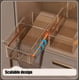 thumbnail image 4 of Caja organizadora de cajones ampliable Cesta de almacenamiento de plástico de gran capacidad • Blanca transparente • Contenedor con compartimento apilable 22x14x10cm • Diseño deslizante resistente, 4 of 6