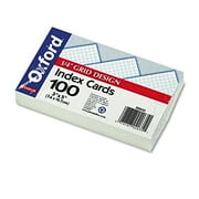 Oxford 02035 Grid Index Cards, 3 x 5, White, 100/Pack