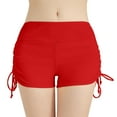 thumbnail image 2 of Dorkasm Women's Swim Shorts High Waist Swimsuit Bottoms Adjustable Side Tie Bathing Suit Boy Shorts Bikini Board Shorts Red M, 2 of 5