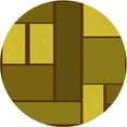 thumbnail image 1 of Ahgly Tapis Rond Lavable en Machine Intérieur Transitionnel Brun Bronze Foncé, 8 Pieds Rond, 1 of 7