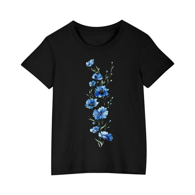 Cadeaux pour Fillettes, T-Shirt en Coton pour Garçons et Filles, Col Rond Imprimé, Manches Courtes, Robe à Manches Courtes, Cadeaux pour Fillettes