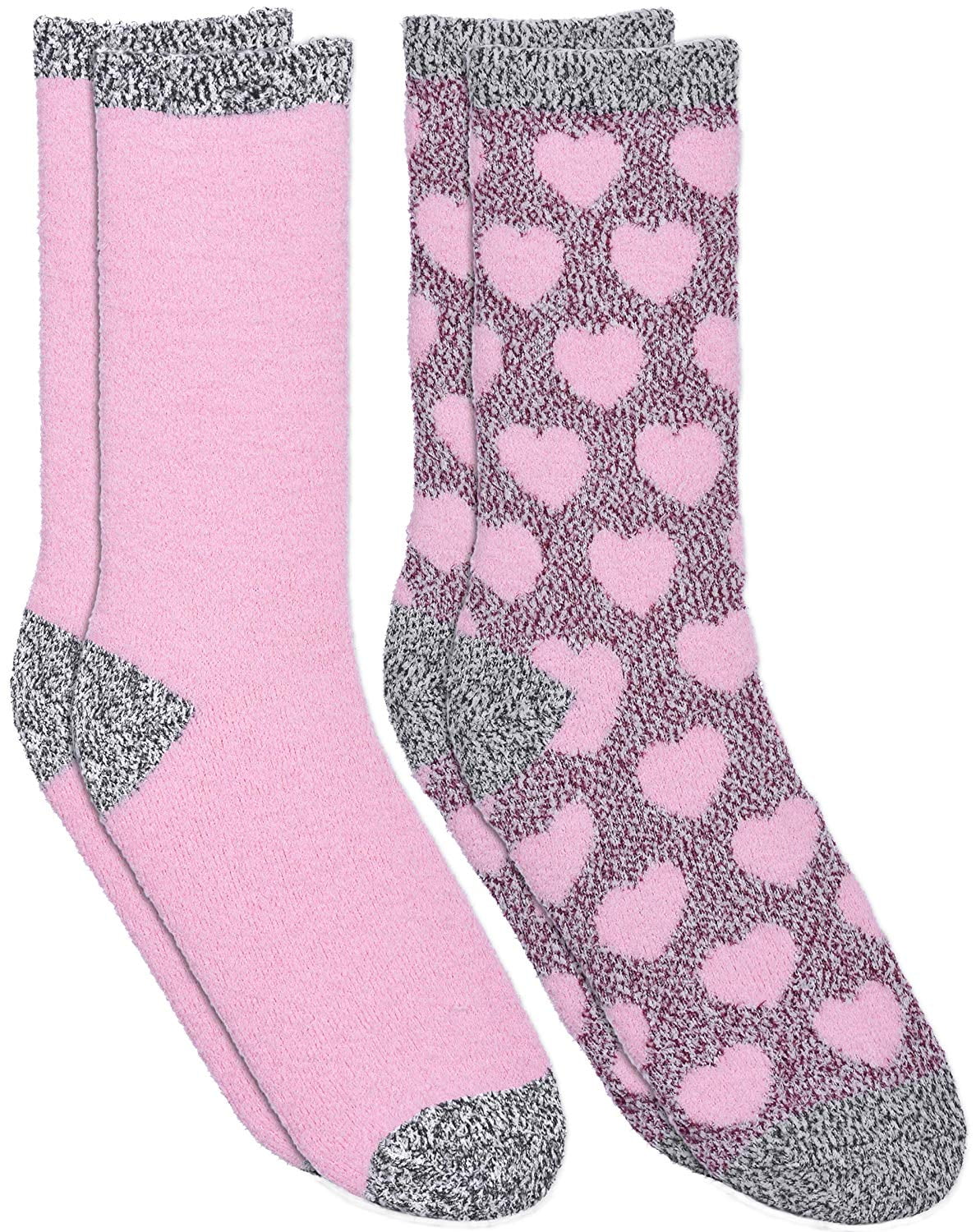 Alexa Rose Womens Super Soft Chenille Sock 2 Packs with Solid ...