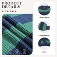 thumbnail image 5 of Asklazy Women’s Relaxed Fit Soft Knit Fabric Sweater Long Sleeve Pullover Crew Neck Casual Winter Top,US Size,Green Strip,2XL, 5 of 9