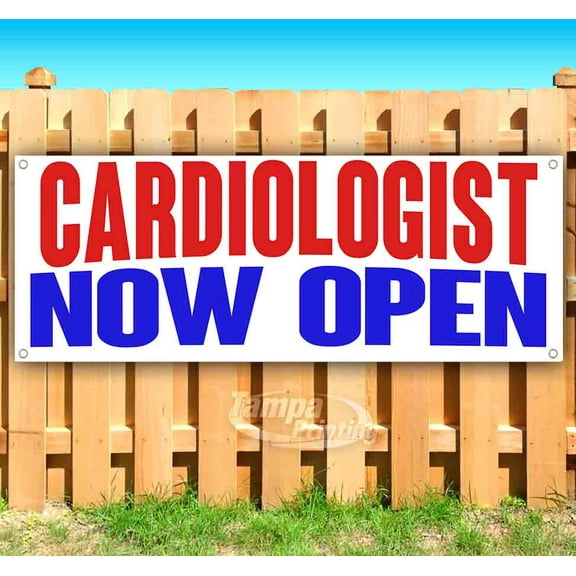 Cardiologist Now Open 13 oz Vinyl Banner With Metal Grommets