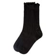 thumbnail image 5 of MeMoi Women's Ruffle Pointelle Crew Socks - Womens - Female, 9-11, Black, 5 of 10