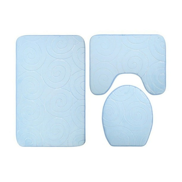 Matsuzay Juego de alfombrillas de baño fáciles de limpiar e impermeables de 3 piezas, alfombrilla de baño ecológica elegante y Juegos de accesorios de baño