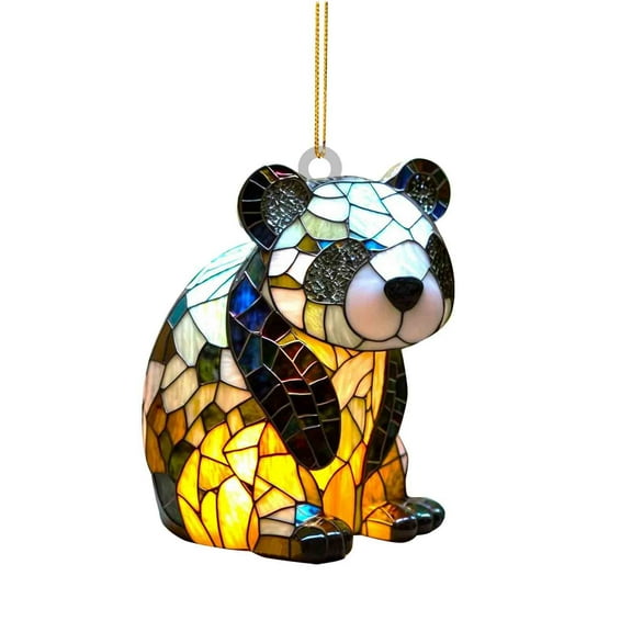 A Panda Animal Pendant Ornament Plastic Hanging Decor For Bag Charm Keychain Accessory