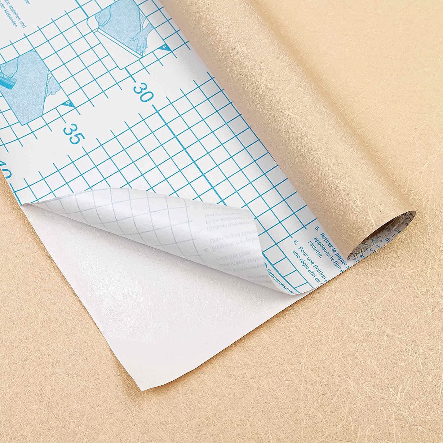 UMIGGEE 15.7" x 393" Gold Peel and Stick Wallpaper Embossed Self Adhesive Silk Wallpaper Removable Kitchen Wallpaper Vinyl Texture Contact Paper