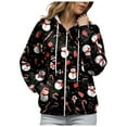 thumbnail image 5 of zaveiop Women's Novelty Print Zip up Hoodies Long Sleeve Hooded Sweatshirt Jacket with Pocket (Black, XL), 5 of 9