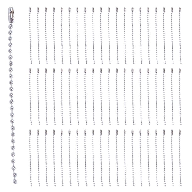 300 Piezas de 10cm de Longitud de Bolas de 2,4mm de Acero Inoxidable de Tono de Plata