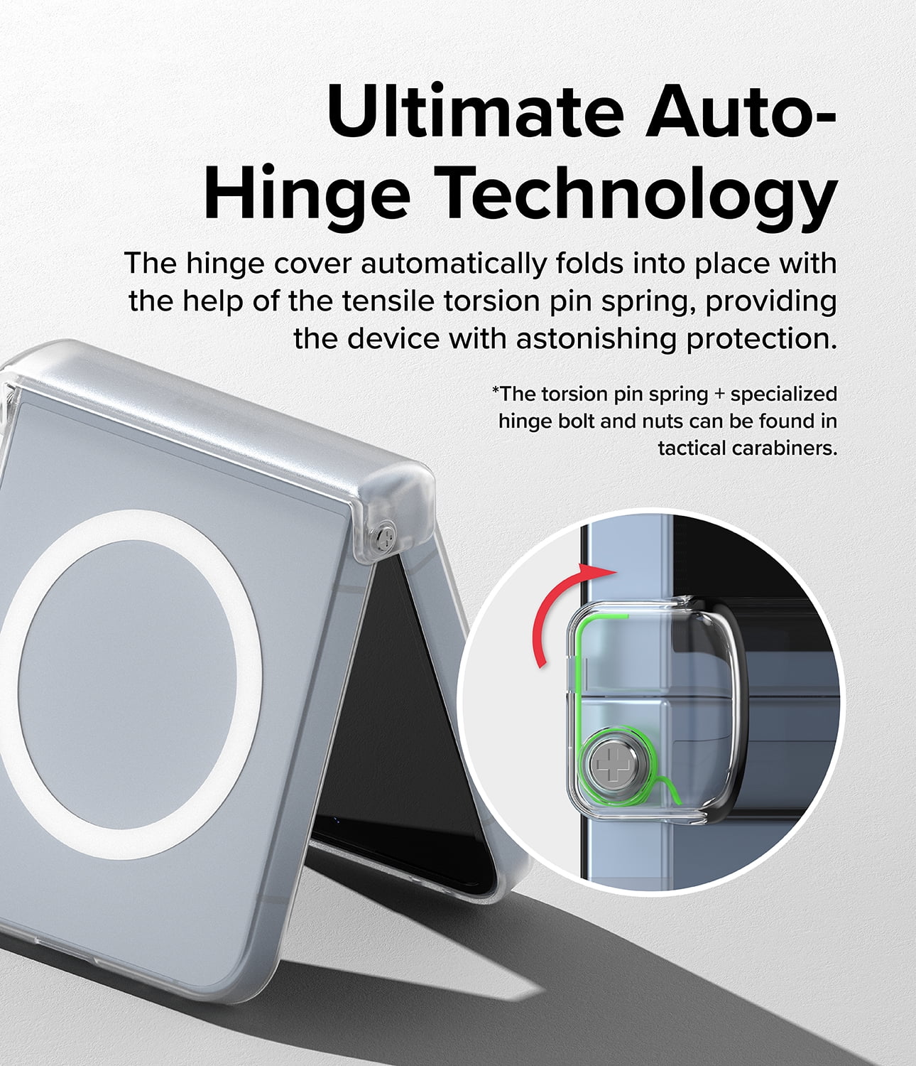 Ringke Galaxy Z Flip 6 / 7 FE [Slim Hinge Magnetic] Hinge Protection Anti-Yellowing Protective Phone Case Compatible with Magsafe - Matte Clear