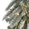 thumbnail image 3 of Nearly Natural 4.5ft. Flocked Washington Alpine Christmas Artificial Tree with 100 White Warm LED Lights and 285 Bendable Branches, 3 of 7