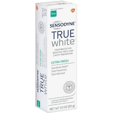 Sensodyne Sensitive Teeth Whitening, True White Extra Fresh, Sensitivity Toothpaste, 3
