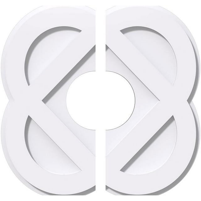 Ekena Millwork CMP14CE2-04000 14 in. OD x 4 in. ID Square Charlotte Architectural Grade PVC Contemporary Ceiling Medallion - 2 Piece